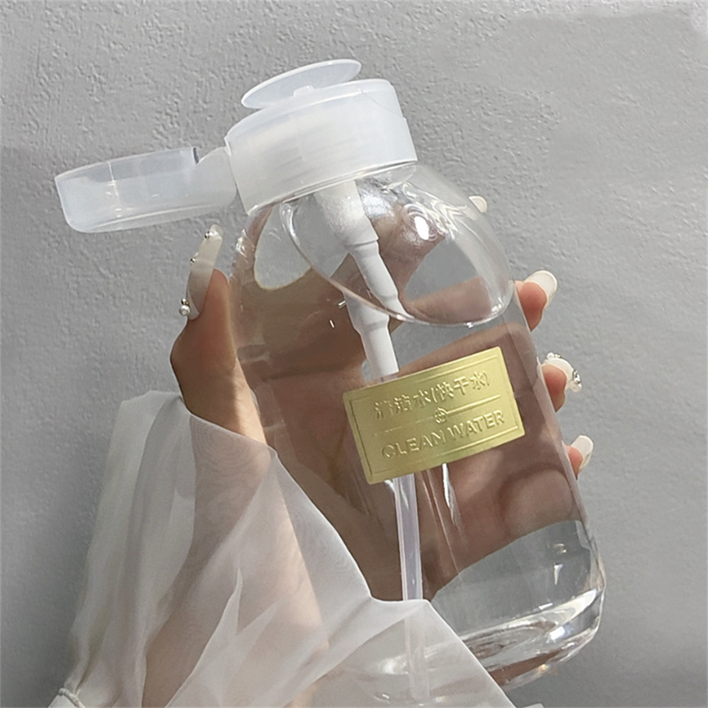 Luxury Skincare Packaging - 150/200/300/500ml Manicure Removal Press Bottle Clear
