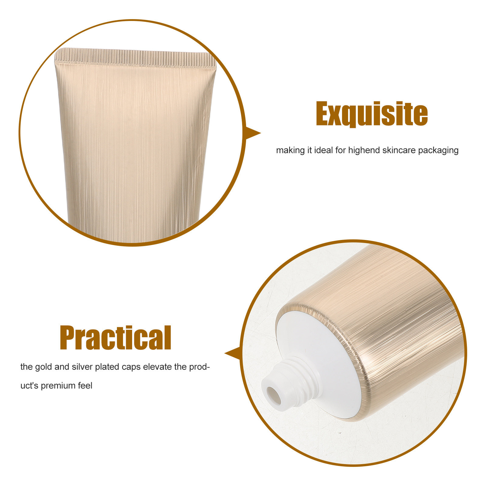 4Pcs Refillable Tubes Soft Squ - đánh giá và giá Luxury Gold Skincare