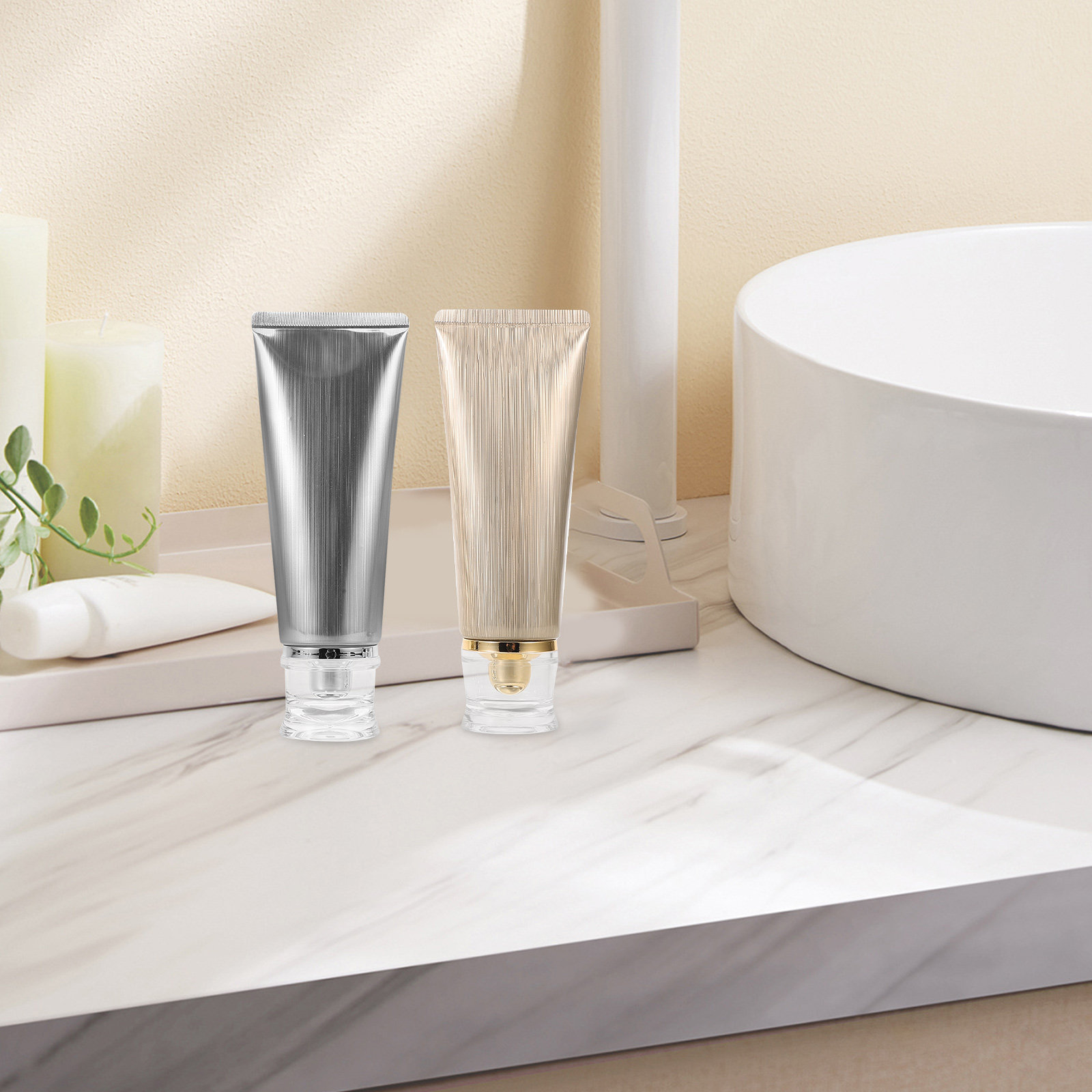 4Pcs Refillable Tubes Soft Squ - đánh giá và giá Luxury Gold Skincare