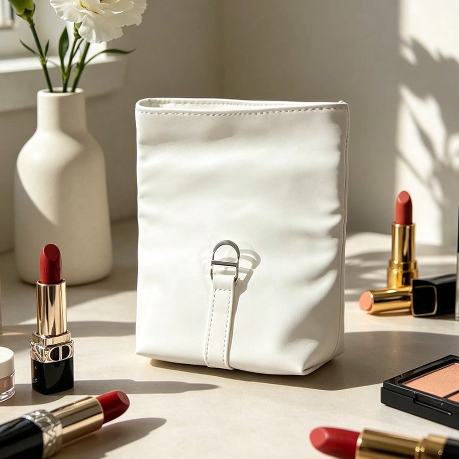 Dior’s Bag White Cosmetic Bag  - đánh giá và giá Luxury Skincare Samples