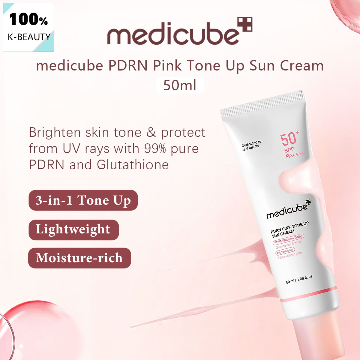 Medicube PDRN PINK TONE UP SUN - đánh giá và giá Luxury Skincare Korea