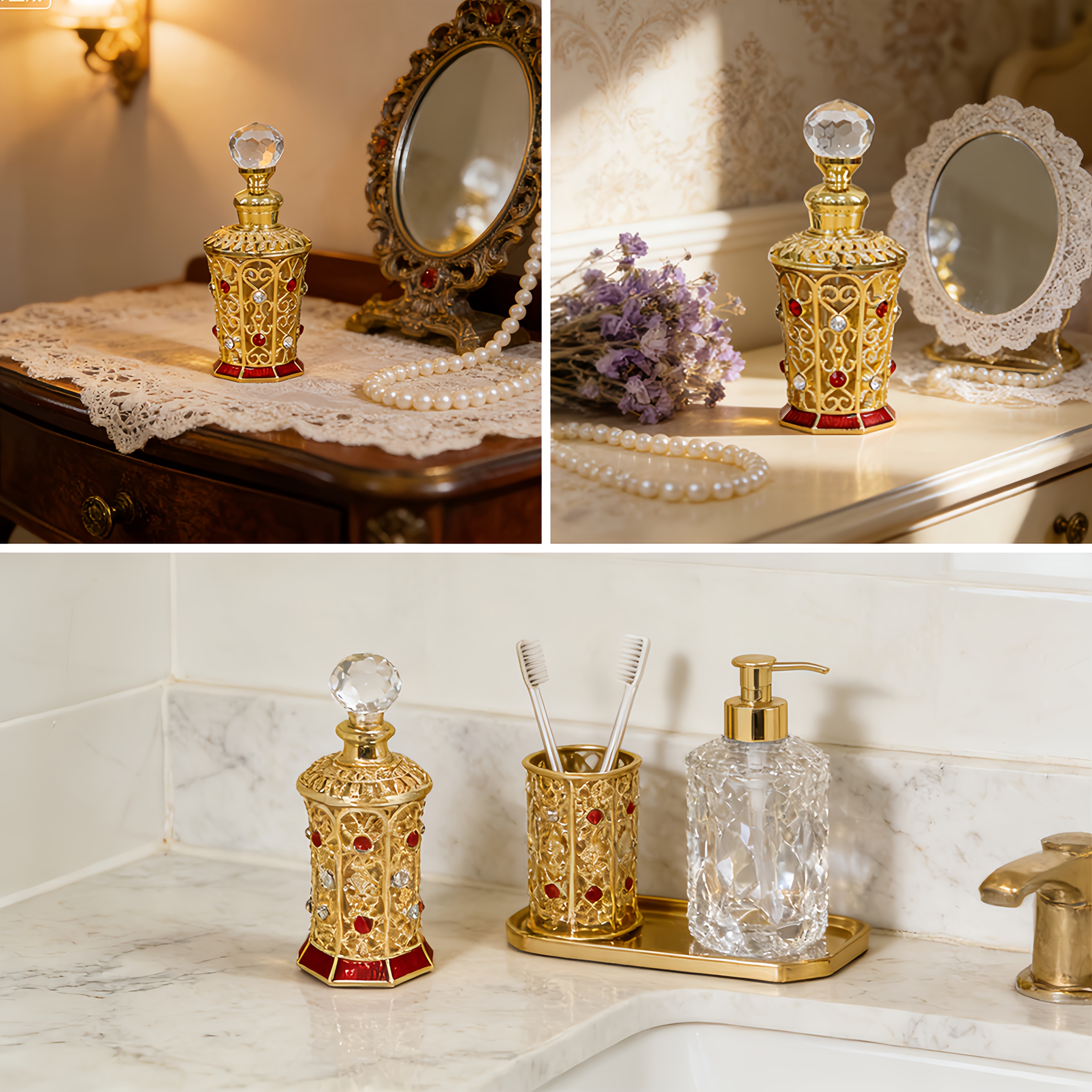 A Set of Vintage-Style Dispens - đánh giá và giá Luxury Skincare Containers